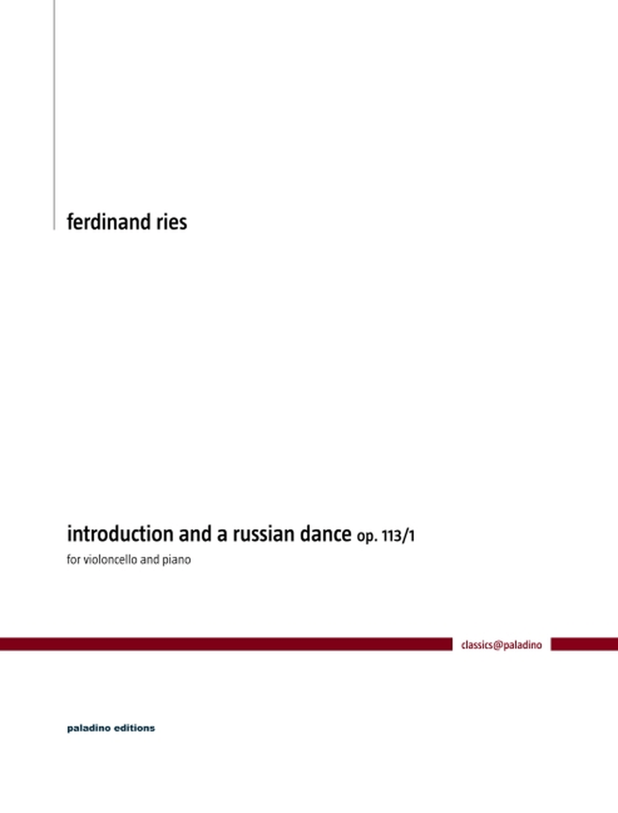 Introduction and a Russian Dance op. 113/1 Piano Accompaniment scores gallery preview page 1