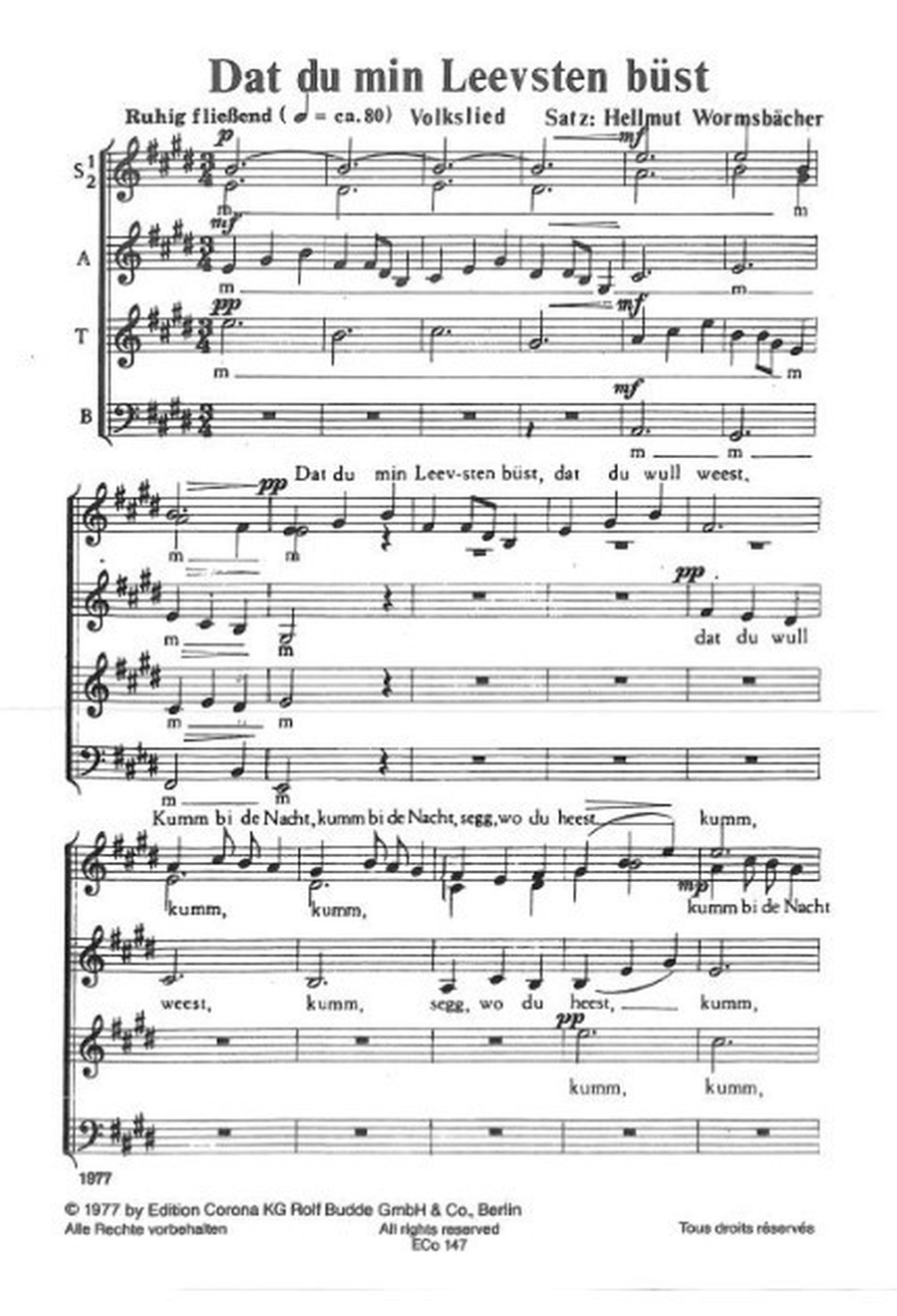 Dat du min leevsten büst Dat du min leevsten büst 4-Part scores gallery preview page 1
