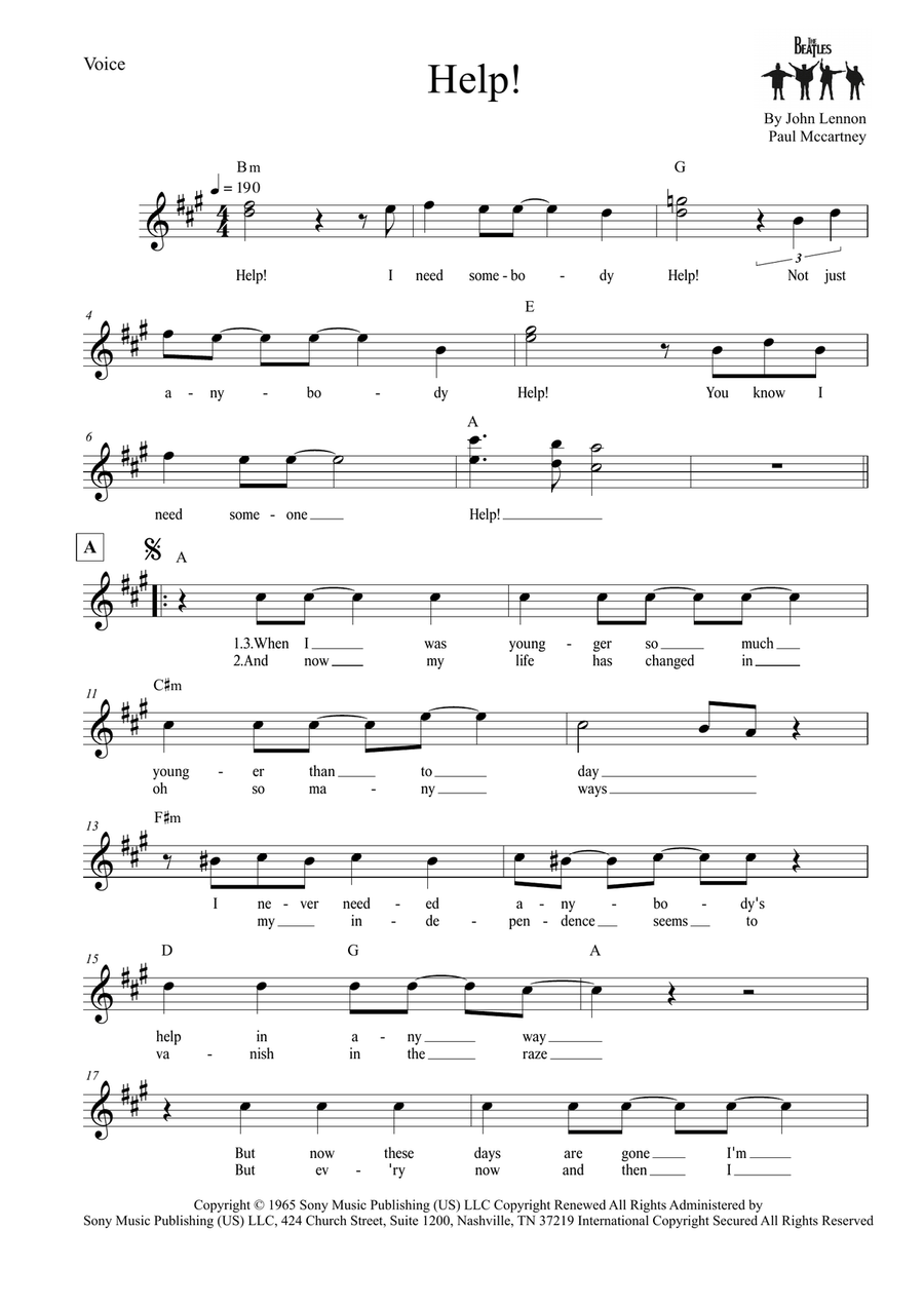 Help! Piano scores gallery preview page 1