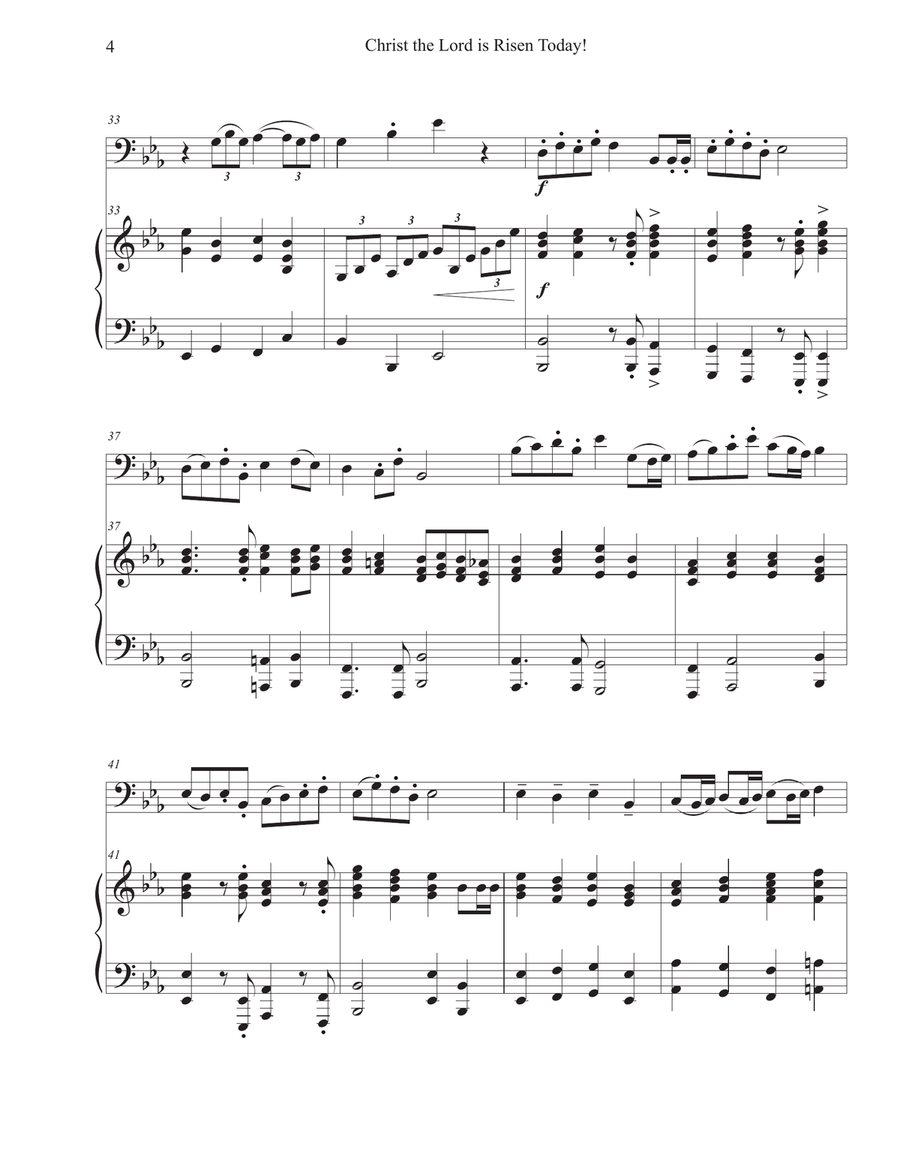 Christ the Lord is Risen Today! (Cello-Piano) Piano scores gallery preview page 4