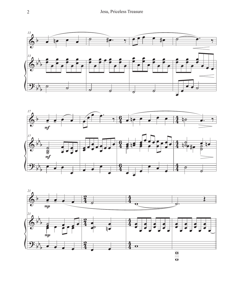 Jesu, Priceless Treasure (Trumpet-Piano) Trumpet Solo scores gallery preview page 2