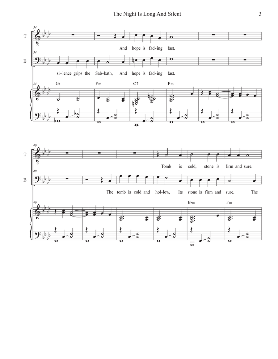 The Night Is Long And Silent (2-part choir - (TB) TB scores gallery preview page 3