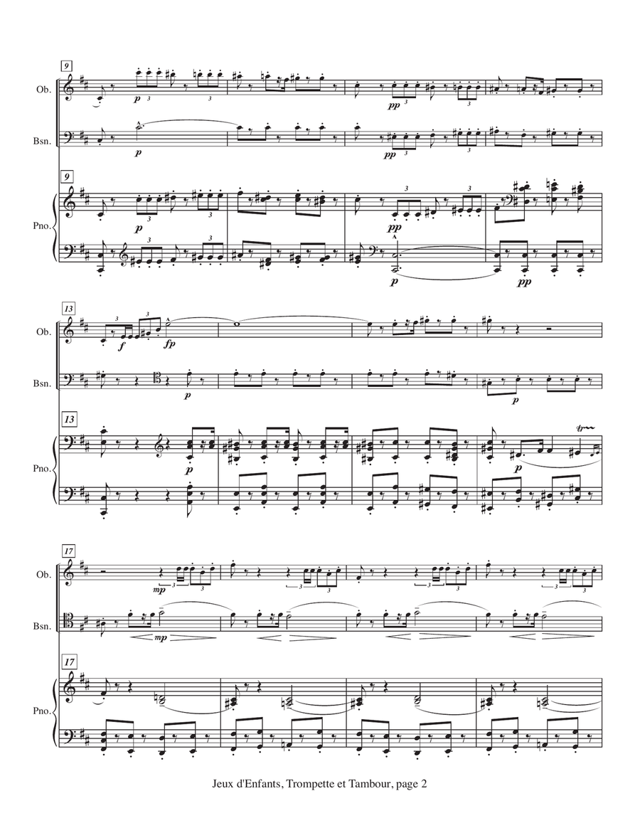 Georges Bizet, Six Pieces from Jeux d’Enfants, Op. 22, for oboe, bassoon and piano Small Ensemble scores gallery preview page 4