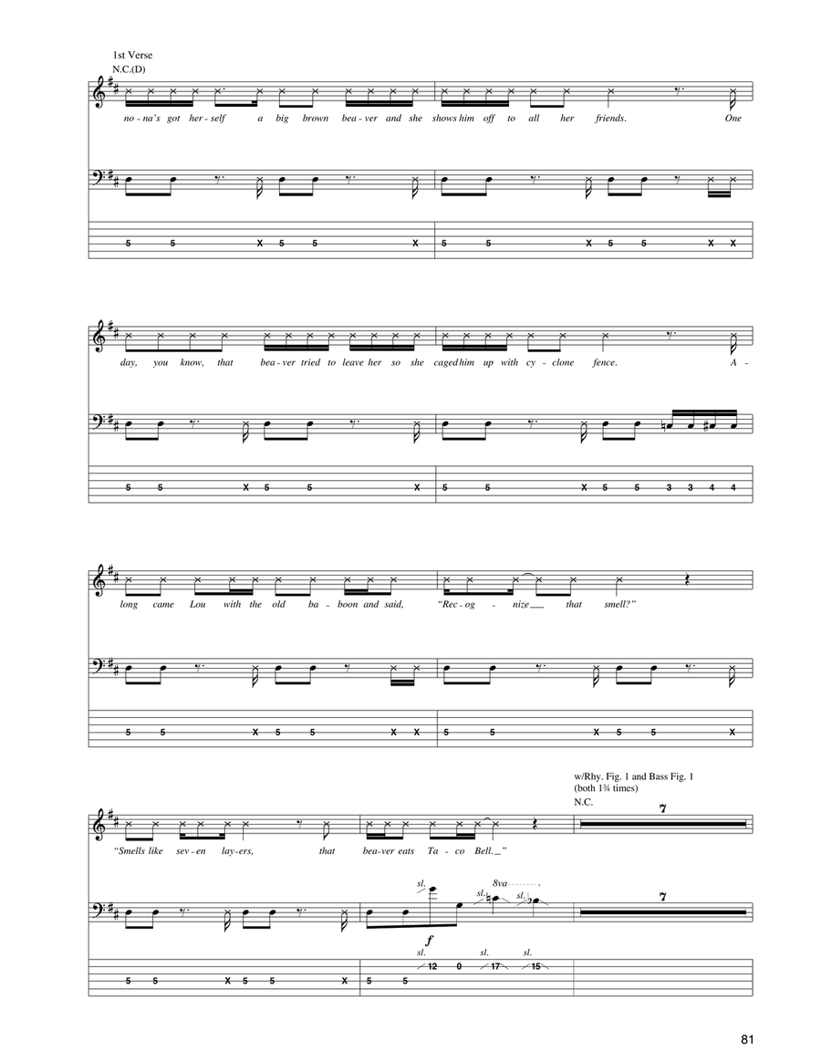 Wynona's Big Brown Beaver Guitar Tablature scores gallery preview page 4