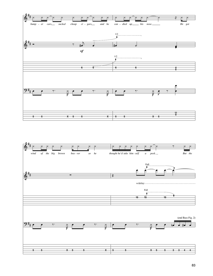 Wynona's Big Brown Beaver Guitar Tablature scores gallery preview page 6
