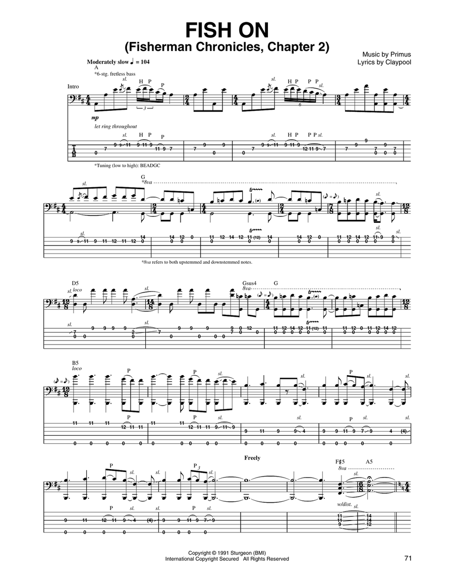 Fish On (Fisherman Chronicles, Chapter 2) Electric Guitar scores gallery preview page 1