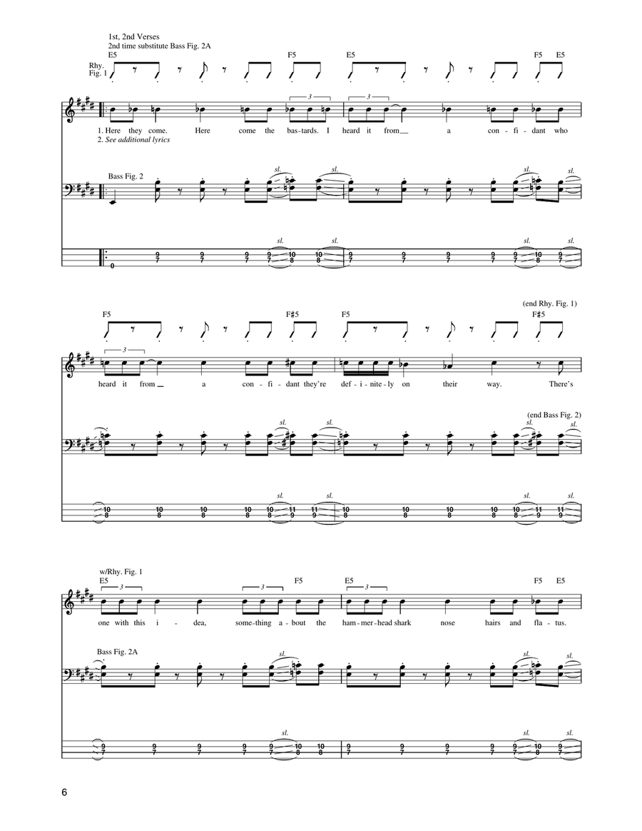 Here Come The Bastards Here Come The Bastards Electric Guitar scores gallery preview page 2