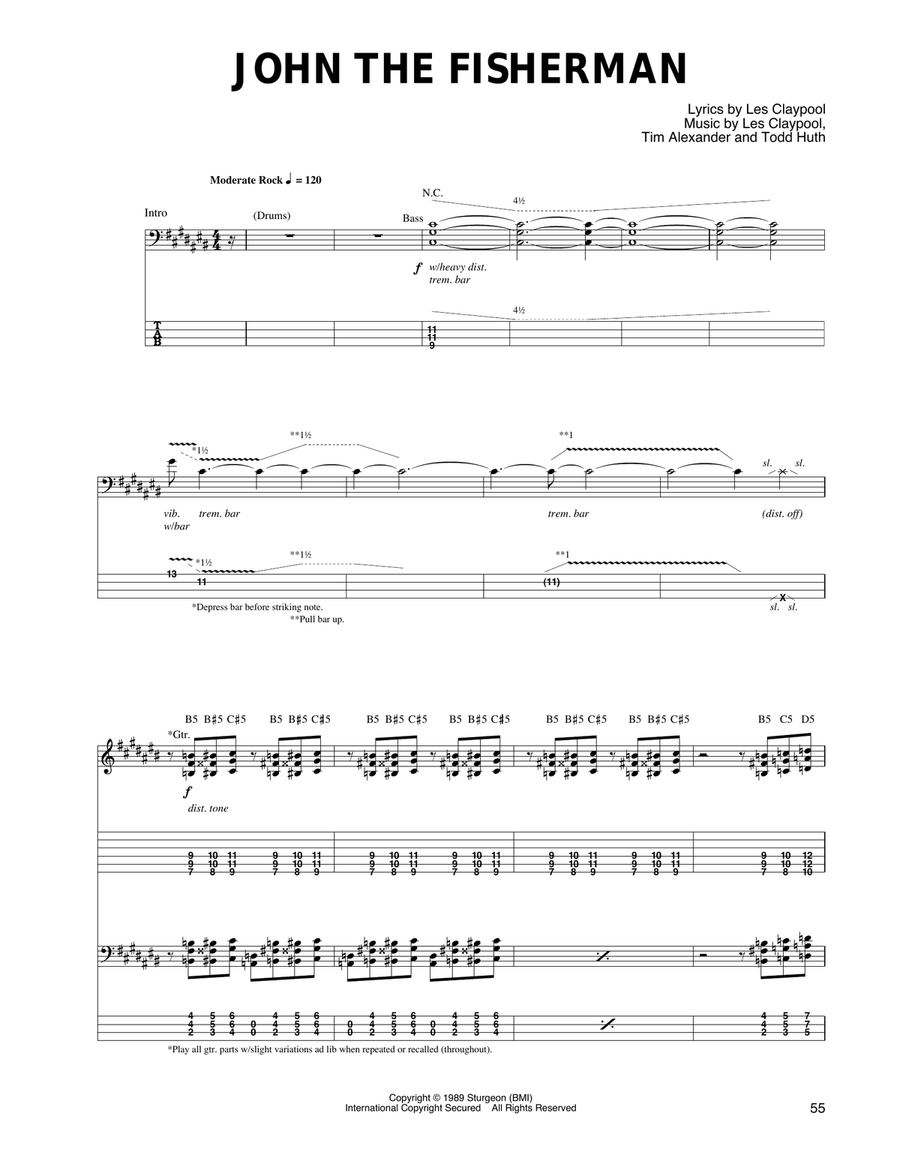 John The Fisherman John The Fisherman Guitar Tablature scores gallery preview page 1