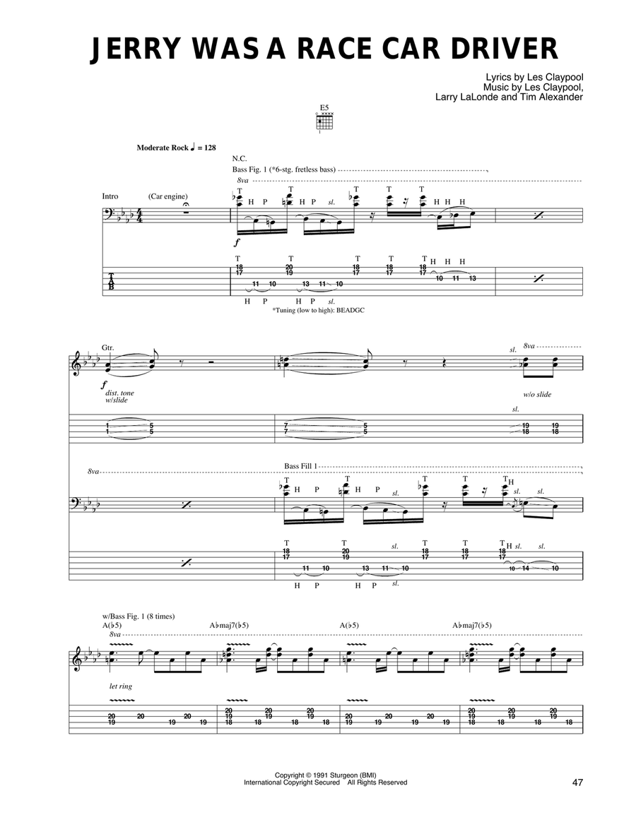 Jerry Was A Race Car Driver Electric Guitar scores gallery preview page 1
