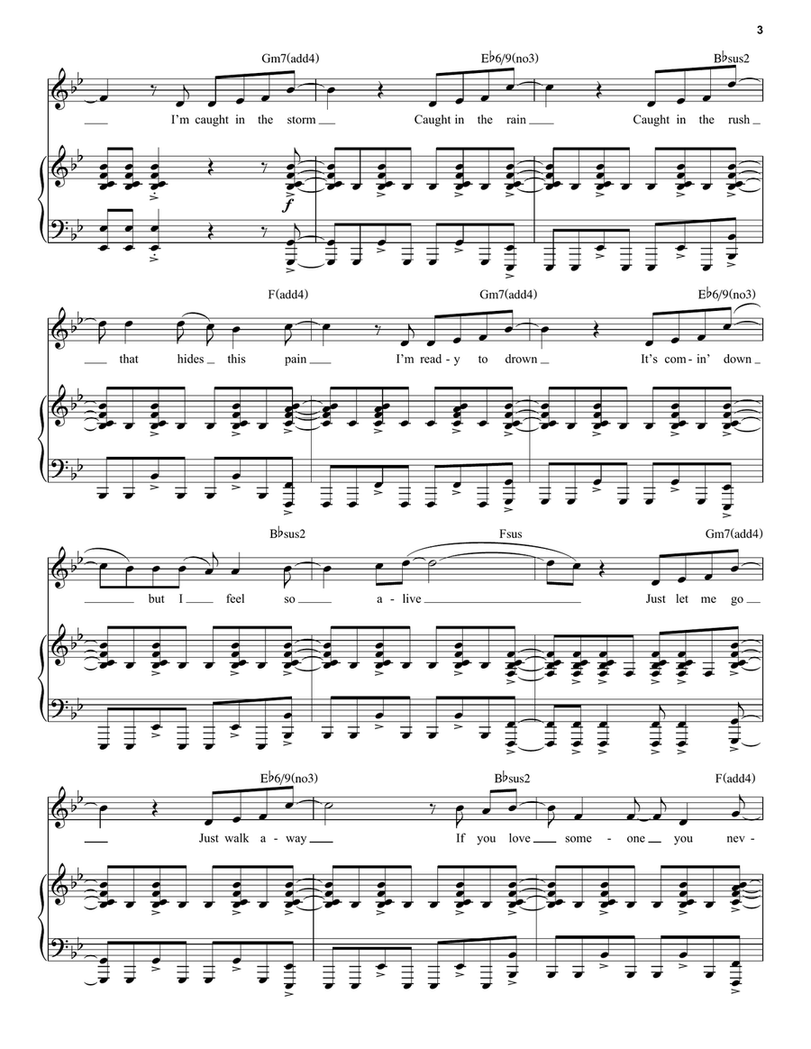 Caught In The Storm (from Smash) Voice scores gallery preview page 3