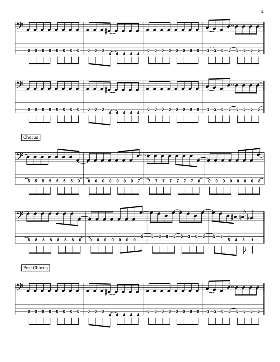 Stand Up And Shout Stand Up And Shout Bass Guitar scores gallery preview page 2