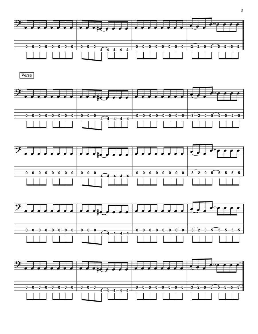 Stand Up And Shout Stand Up And Shout Bass Guitar scores gallery preview page 3
