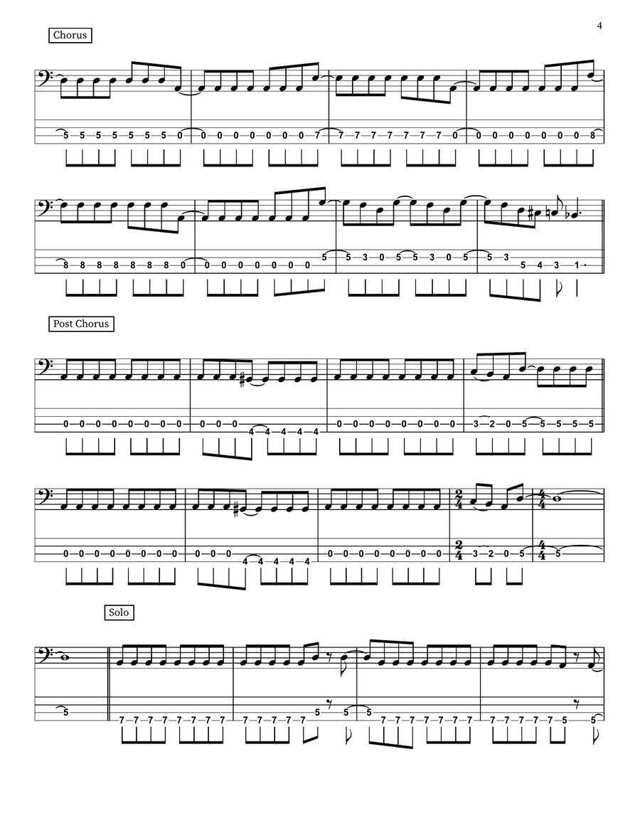 Stand Up And Shout Stand Up And Shout Bass Guitar scores gallery preview page 4