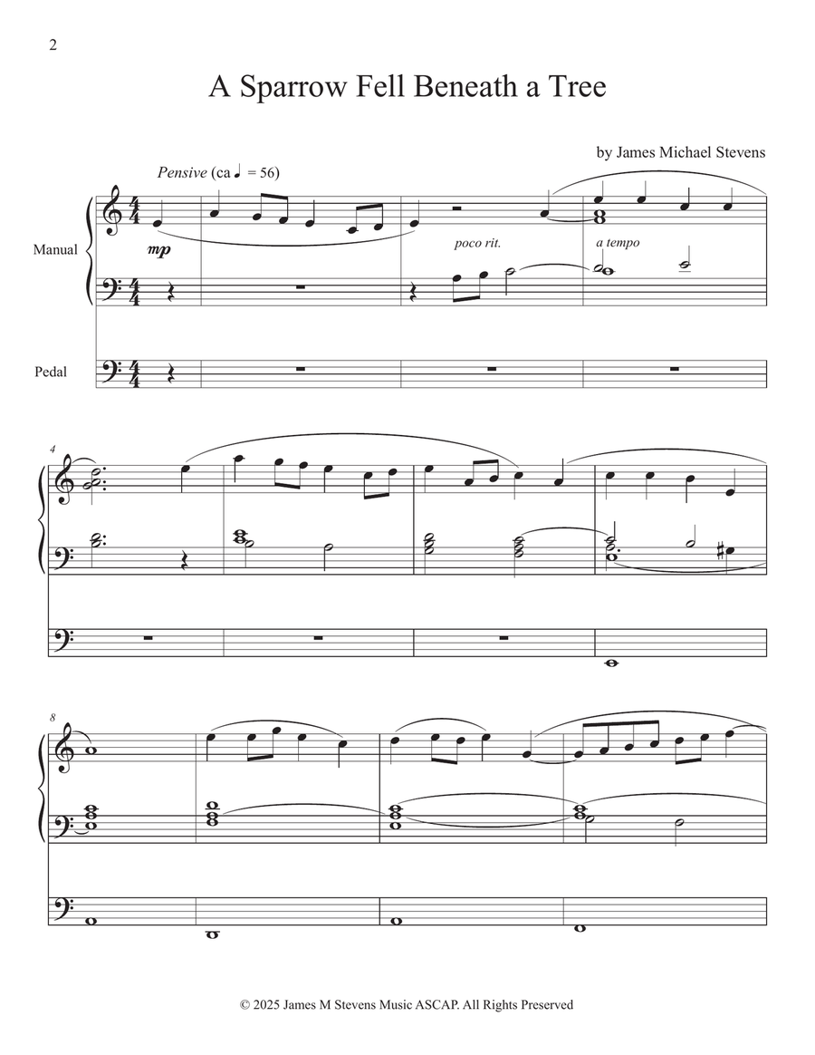 A Sparrow Fell Beneath a Tree - Organ Solo Organ Solo scores gallery preview page 2