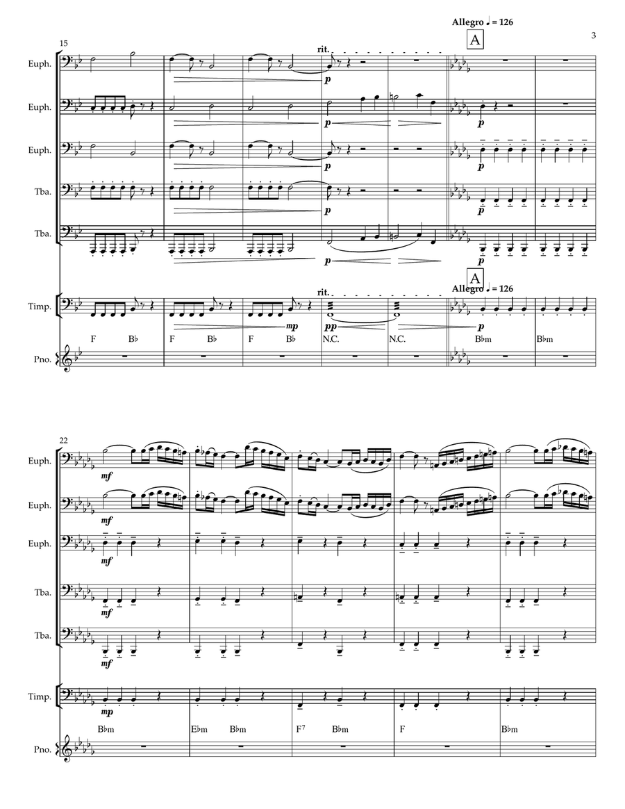 CZARDAS for Tuba Euphonium Ensemble Euphonium scores gallery preview page 3