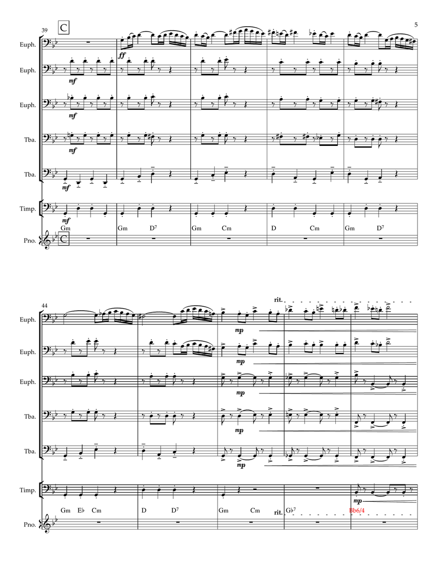 CZARDAS for Tuba Euphonium Ensemble Euphonium scores gallery preview page 5