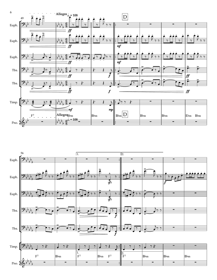 CZARDAS for Tuba Euphonium Ensemble Euphonium scores gallery preview page 6
