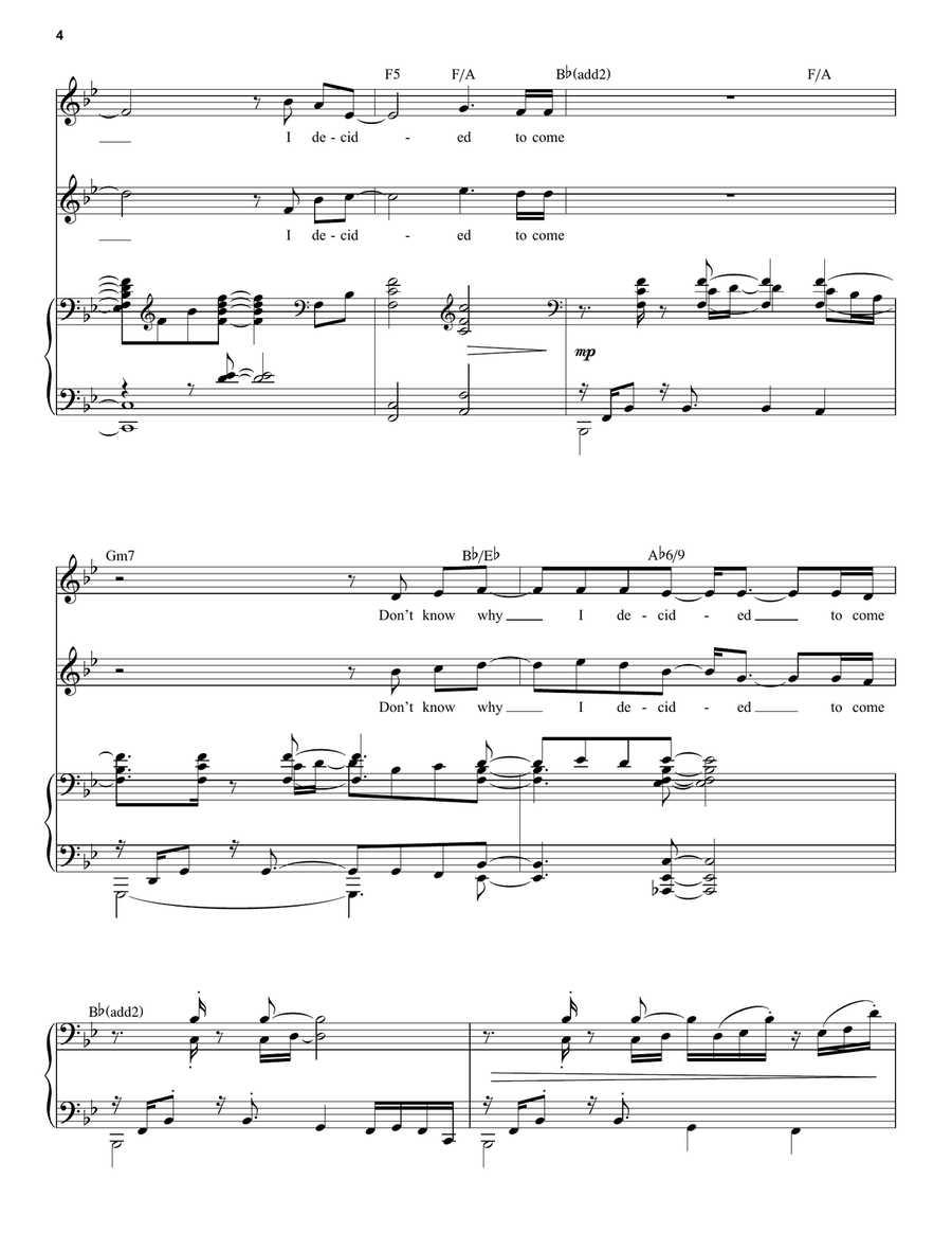 First Date/Last Night (from Dogfight) Voice scores gallery preview page 4