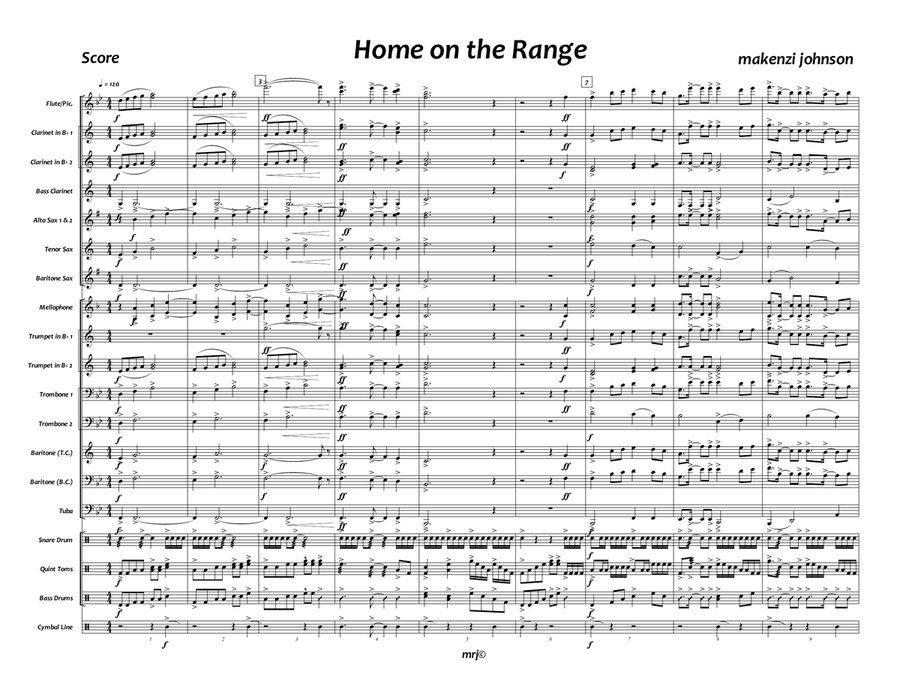 Home On the Range Home On the Range Marching Band scores gallery preview page 1