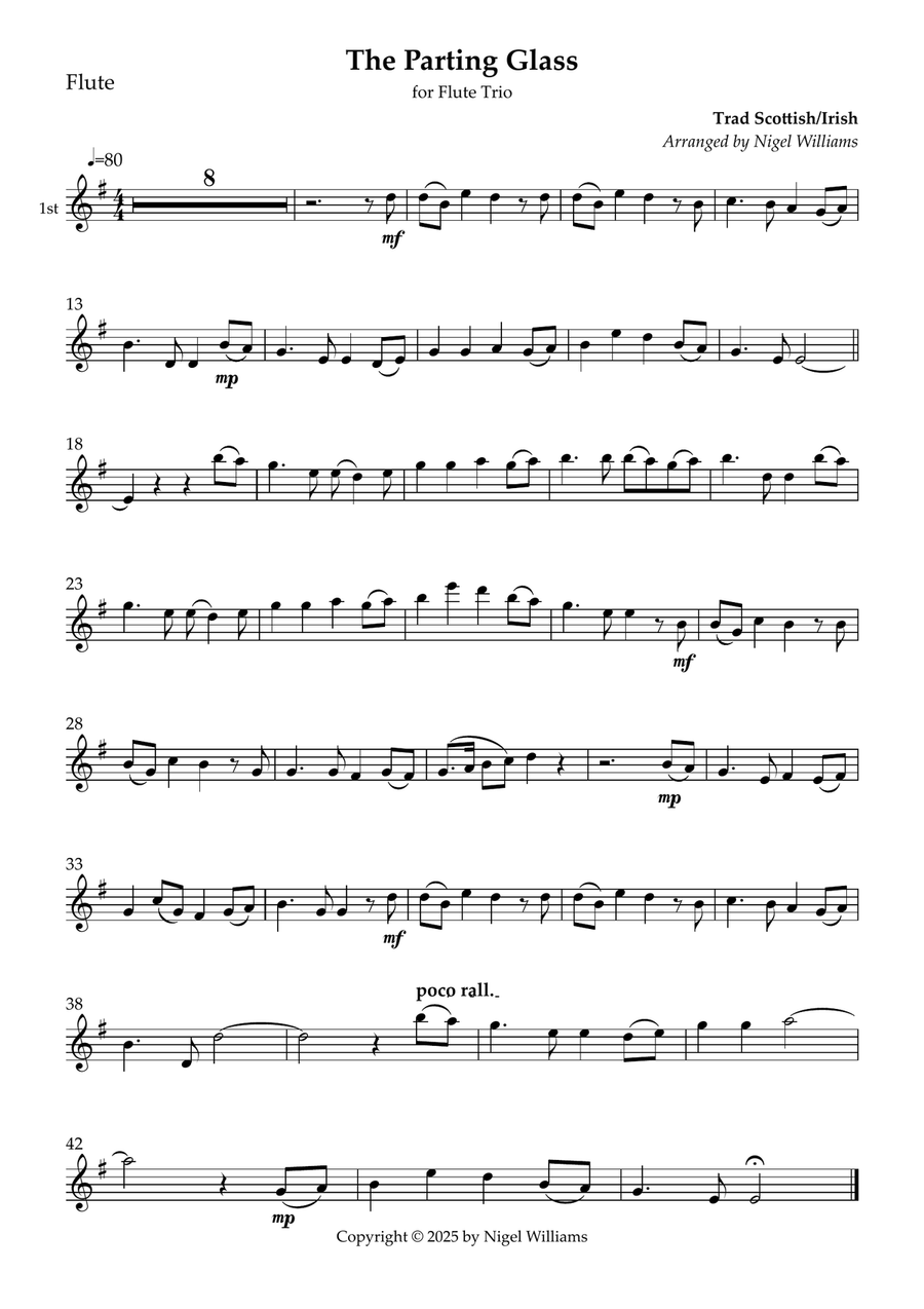 The Parting Glass The Parting Glass Flute Trio scores gallery preview page 1