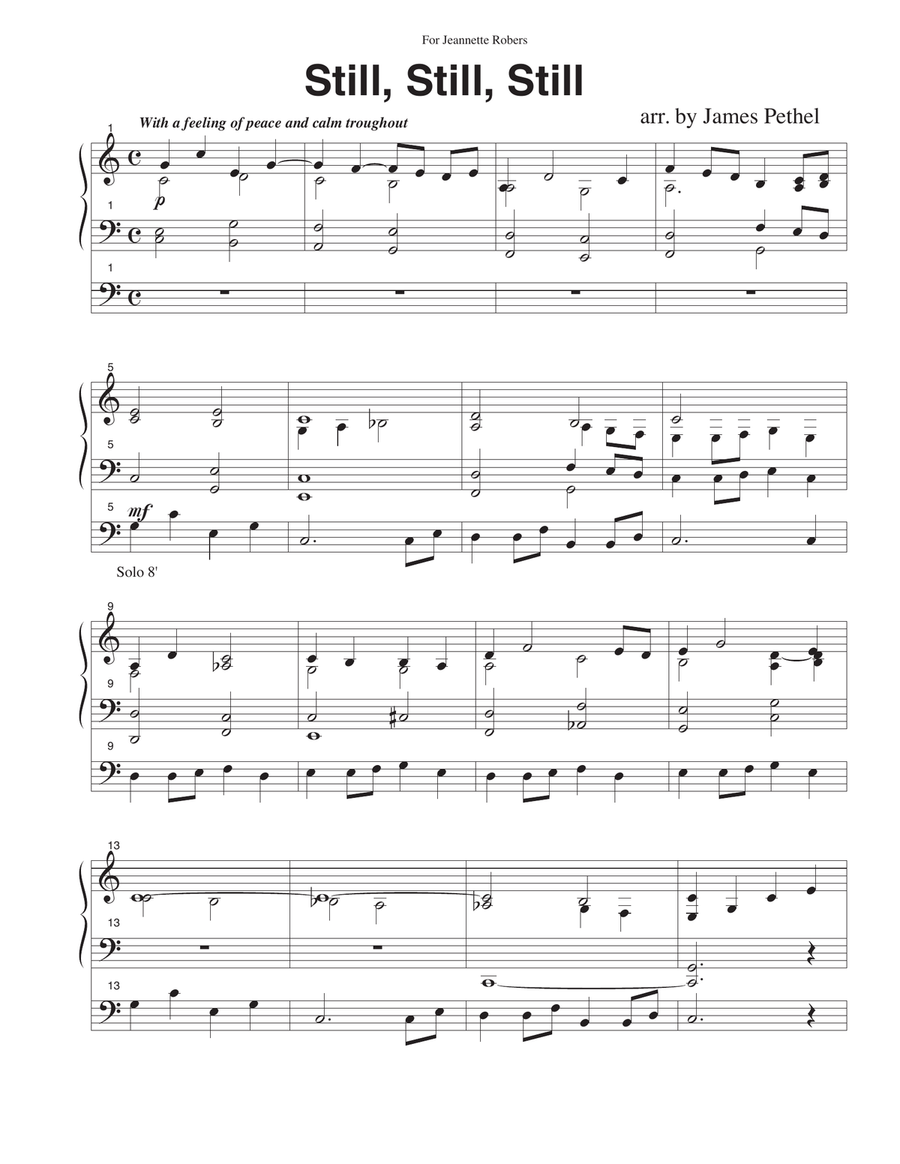 Still,Still, Still Still,Still, Still Organ Solo scores gallery preview page 1