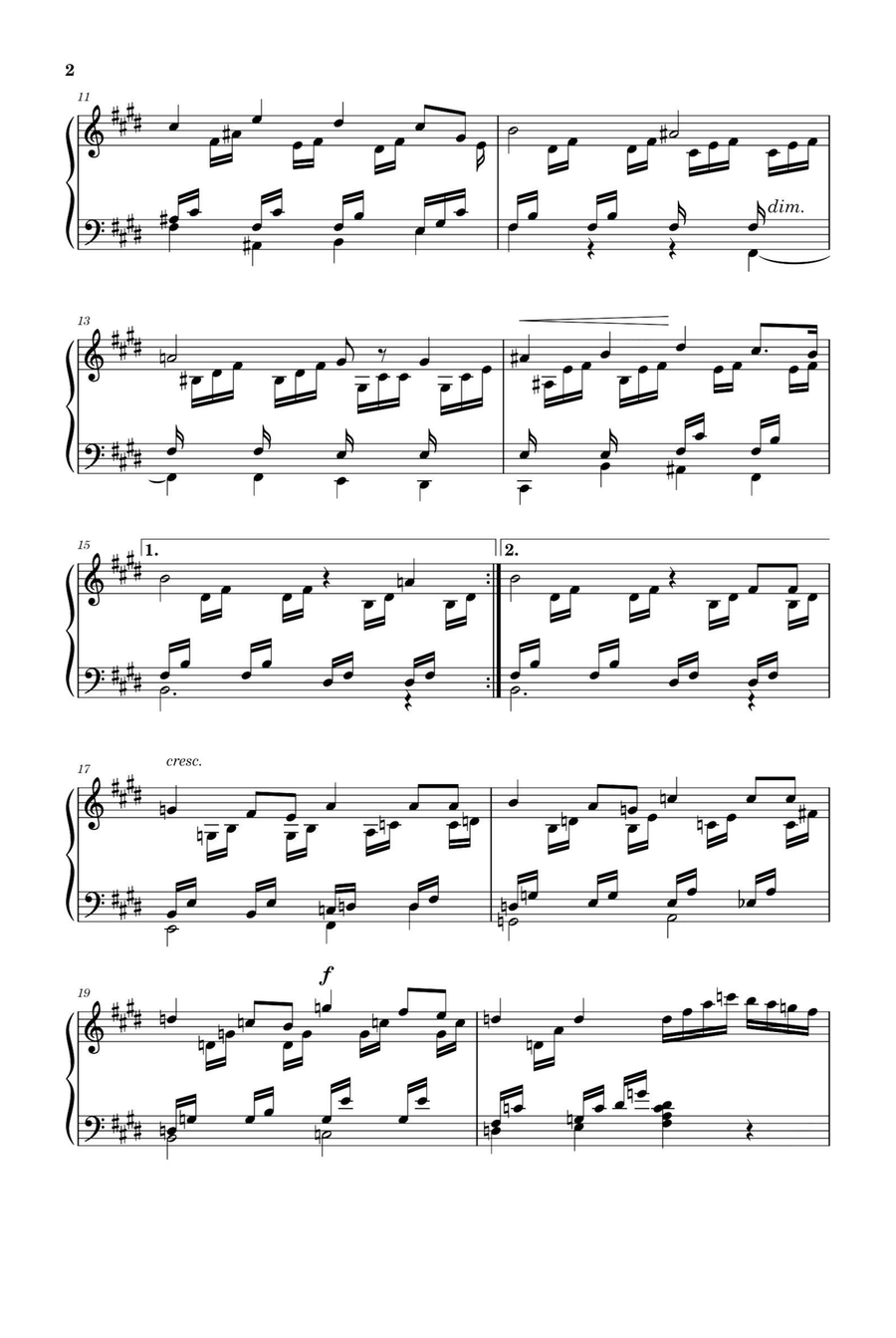 Song without words Op. 19 No. 1 - Felix Mendelssohn Piano Solo scores gallery preview page 2