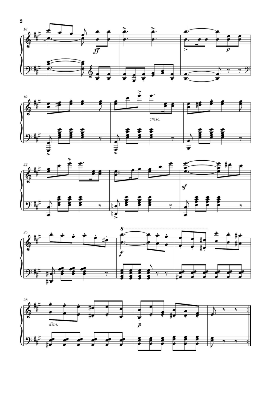 Song without words Op. 19 No. 3 - Felix Mendelssohn Piano Solo scores gallery preview page 2