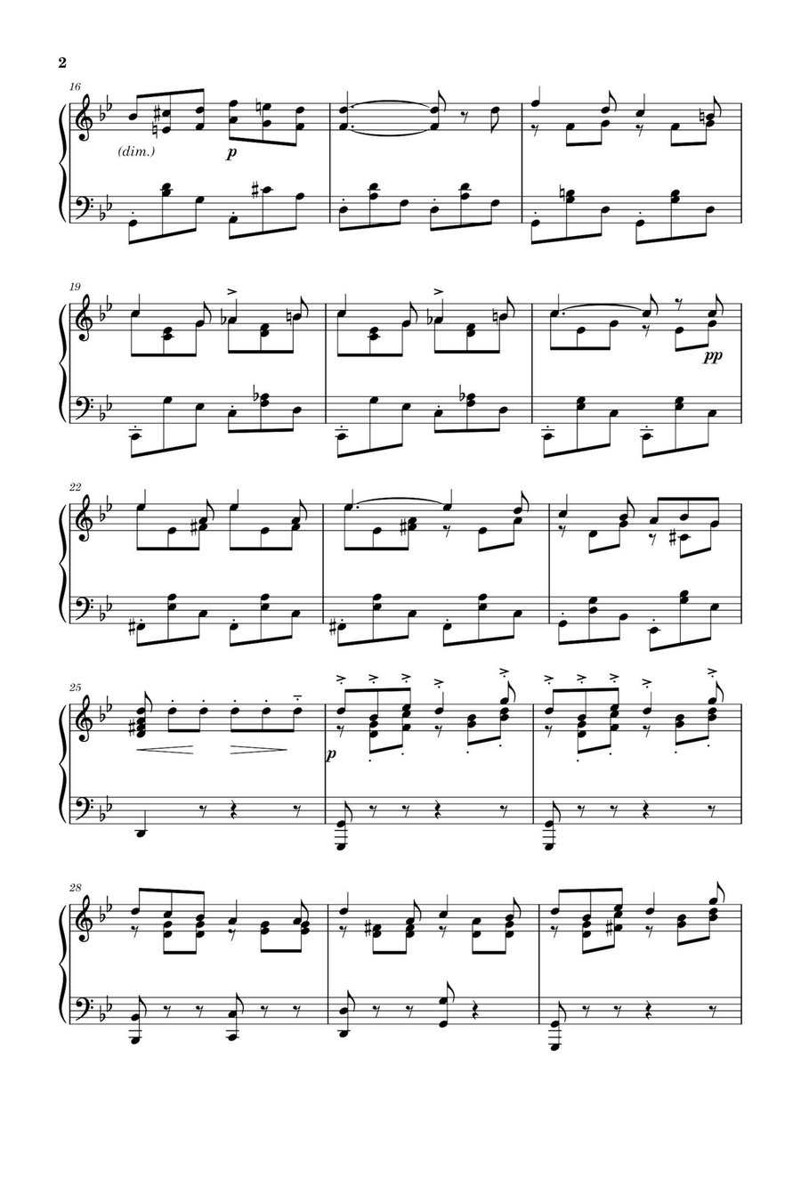 Song without words Op. 19 No. 6 - Felix Mendelssohn Piano Solo scores gallery preview page 2