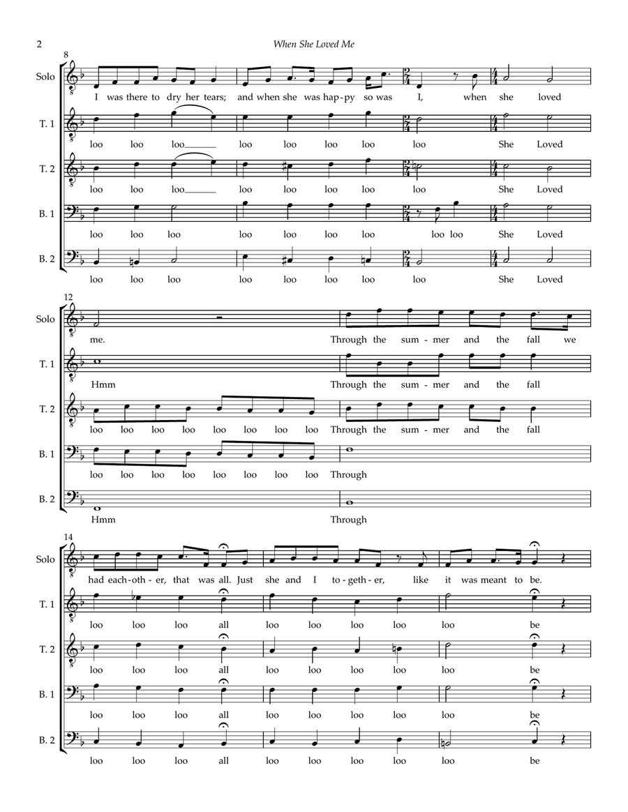 When She Loved Me When She Loved Me TTBB scores gallery preview page 2