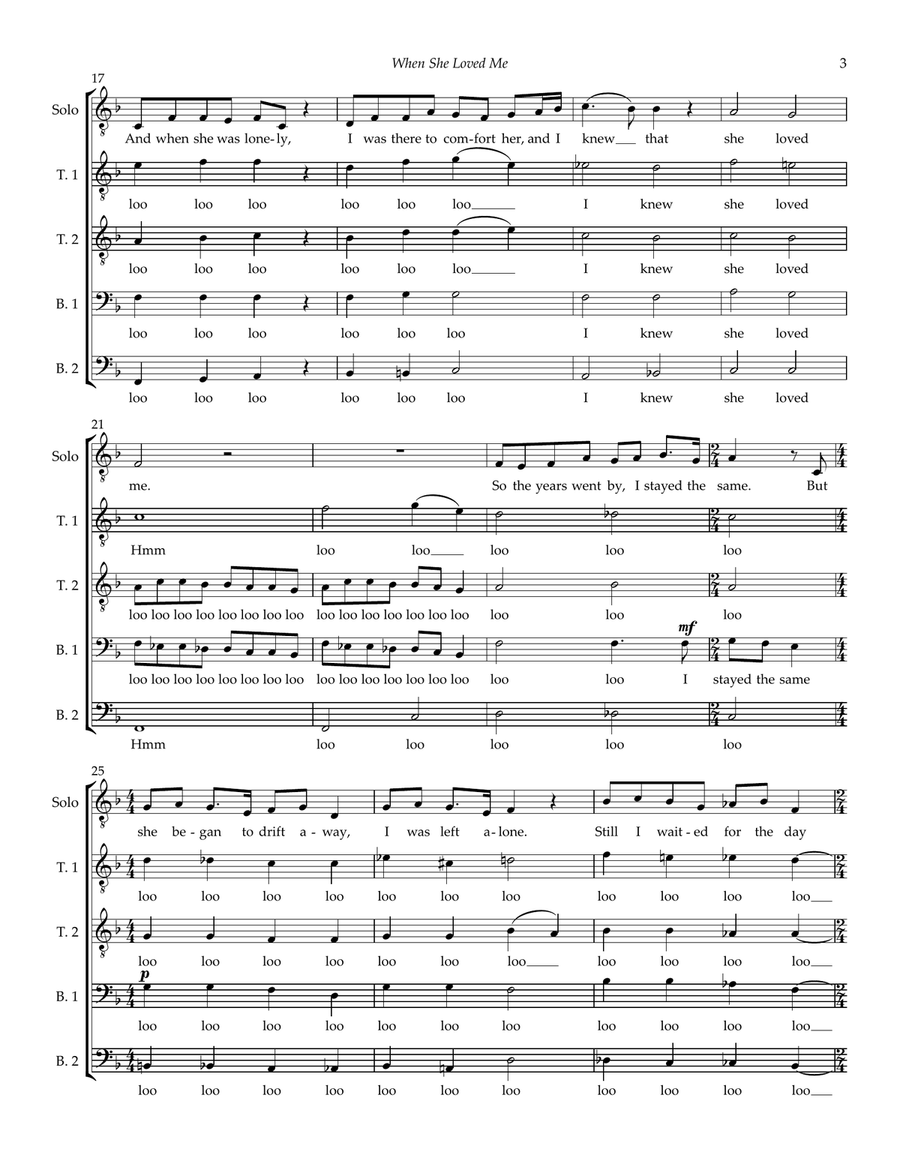 When She Loved Me When She Loved Me TTBB scores gallery preview page 3
