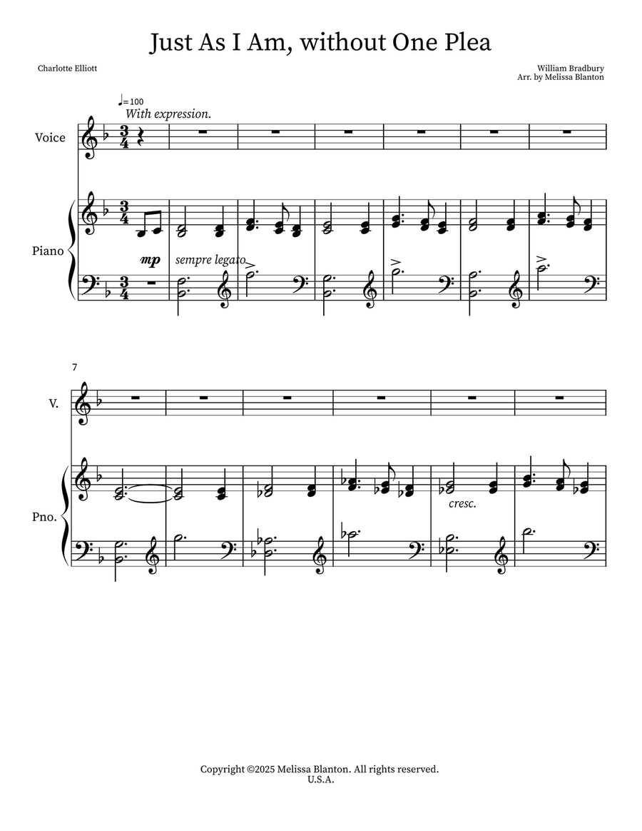 Just As I Am, without One Plea 2-Part scores gallery preview page 1
