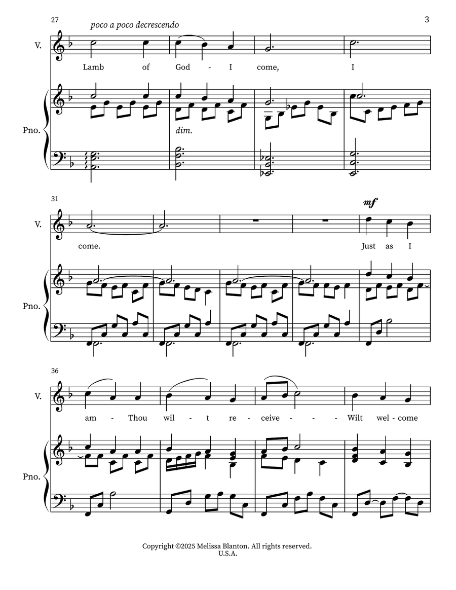 Just As I Am, without One Plea 2-Part scores gallery preview page 3
