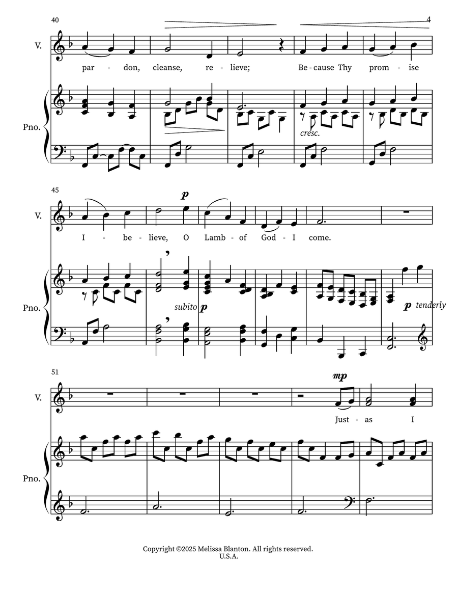 Just As I Am, without One Plea 2-Part scores gallery preview page 4