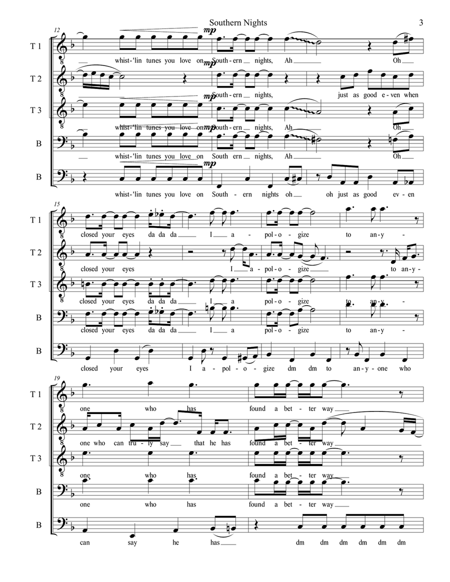 Southern Nights Southern Nights Choir scores gallery preview page 4
