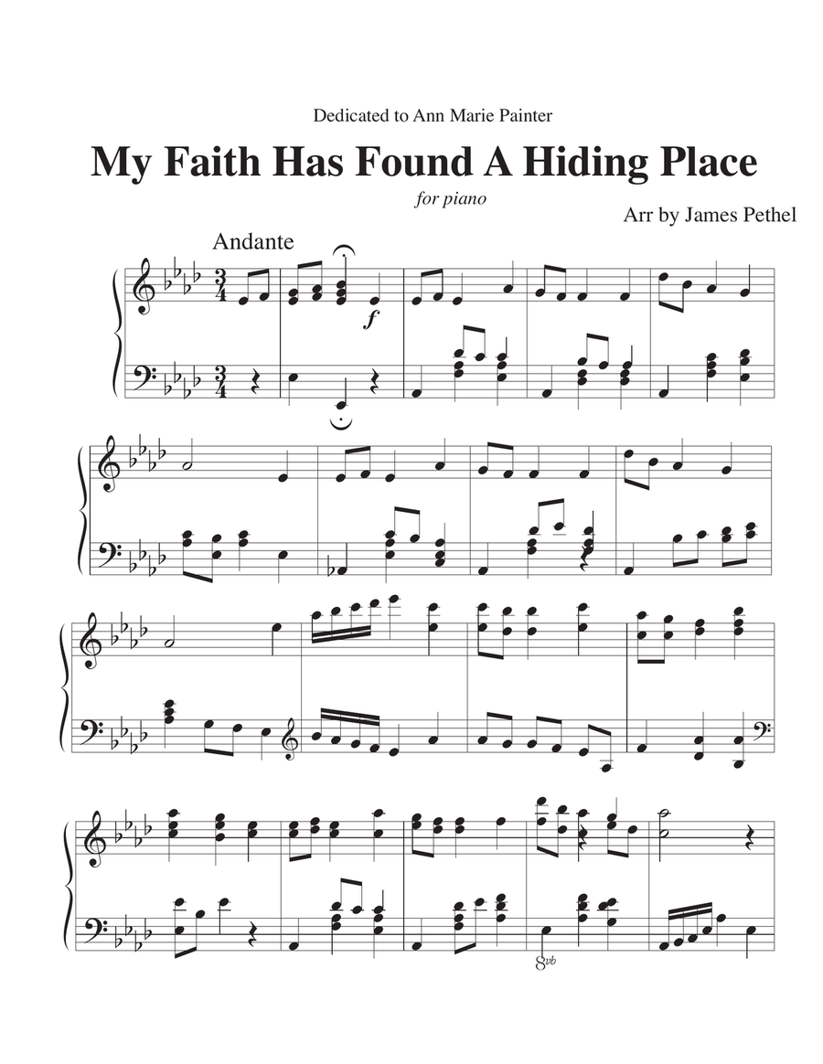 My Faith Has Found A Resting Place Piano Solo scores gallery preview page 1