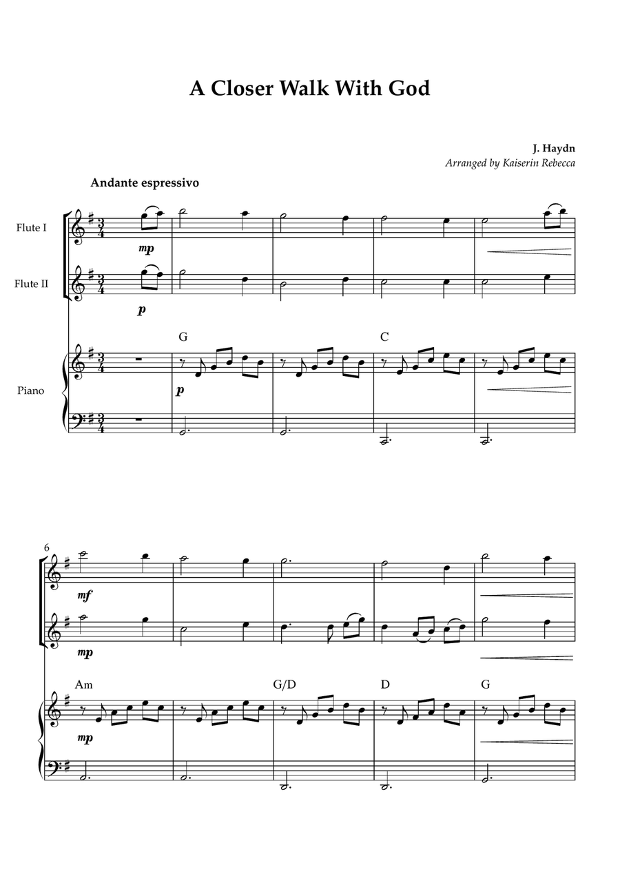A Closer Walk With God A Closer Walk With God Woodwind Duet scores gallery preview page 1
