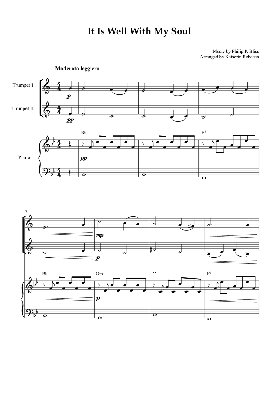 It Is Well With My Soul It Is Well With My Soul Trumpet Duet scores gallery preview page 1