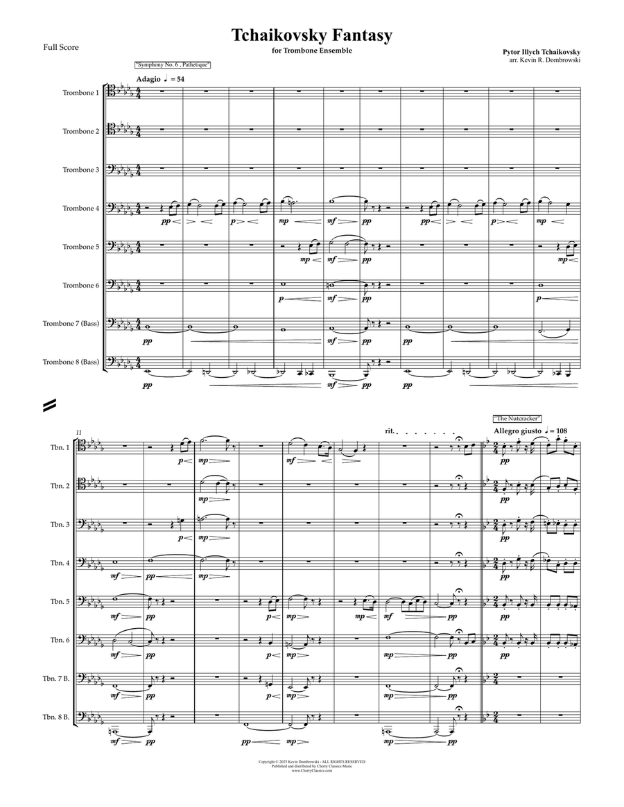 Fantasy for Trombone Ensemble Trombone scores gallery preview page 1