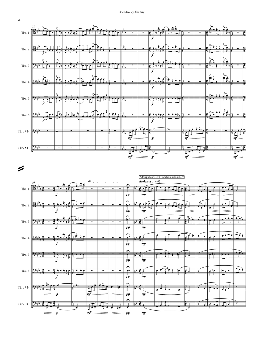 Fantasy for Trombone Ensemble Trombone scores gallery preview page 2