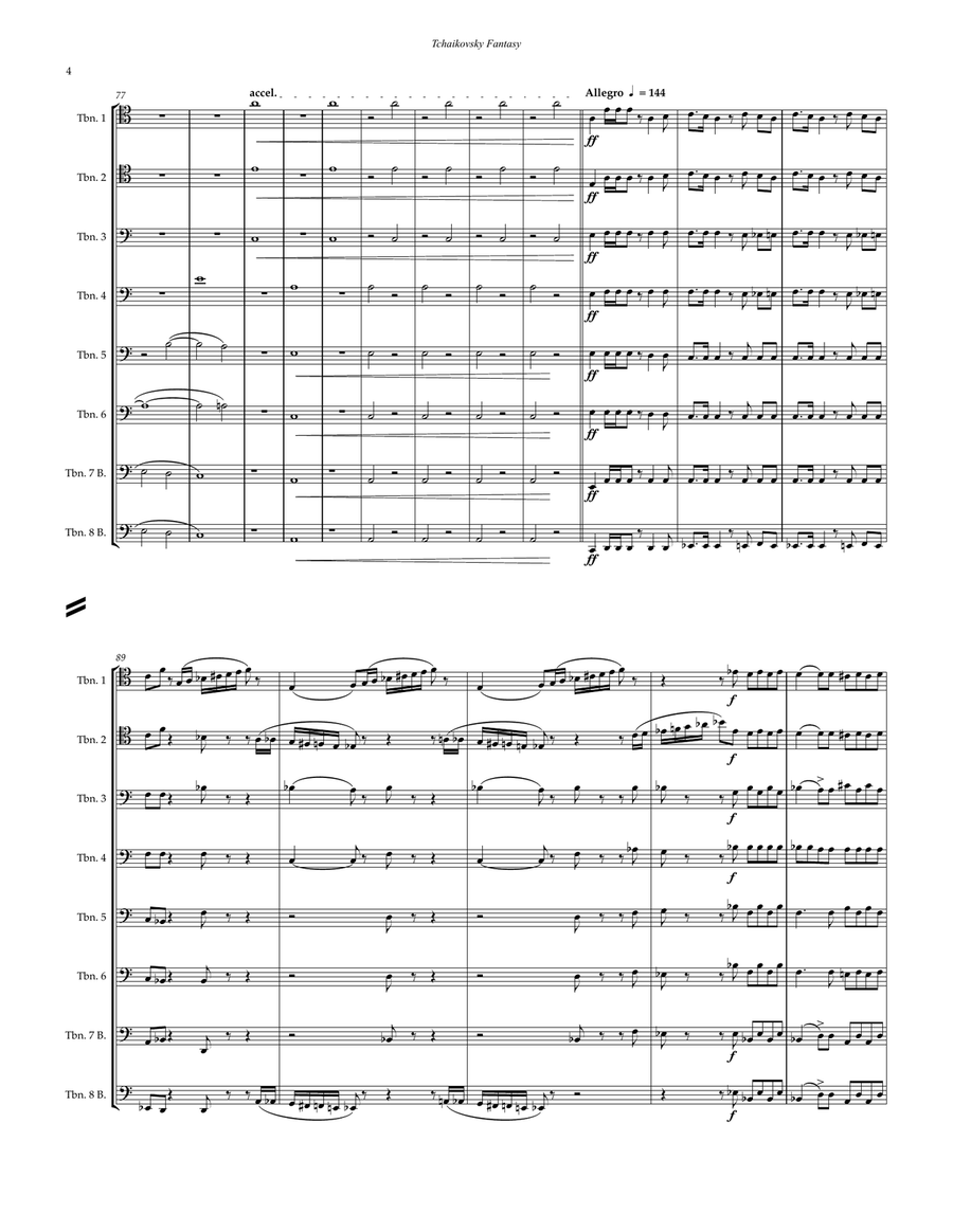 Fantasy for Trombone Ensemble Trombone scores gallery preview page 4