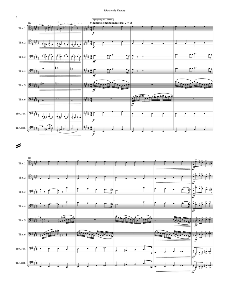 Fantasy for Trombone Ensemble Trombone scores gallery preview page 6