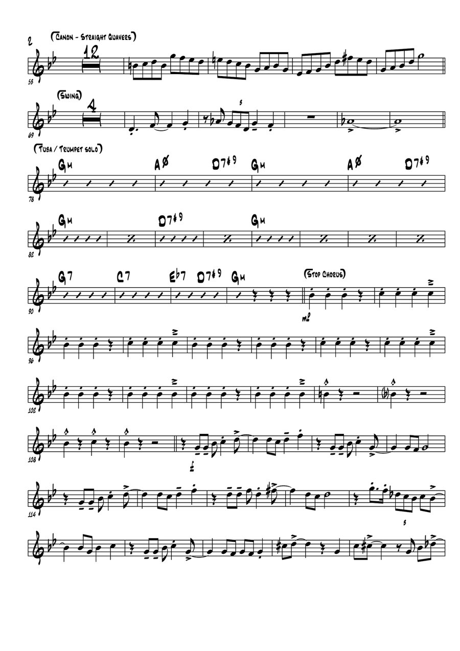 Work Song by Nat Adderley for Brass Quintet Brass Quintet scores gallery preview page 2