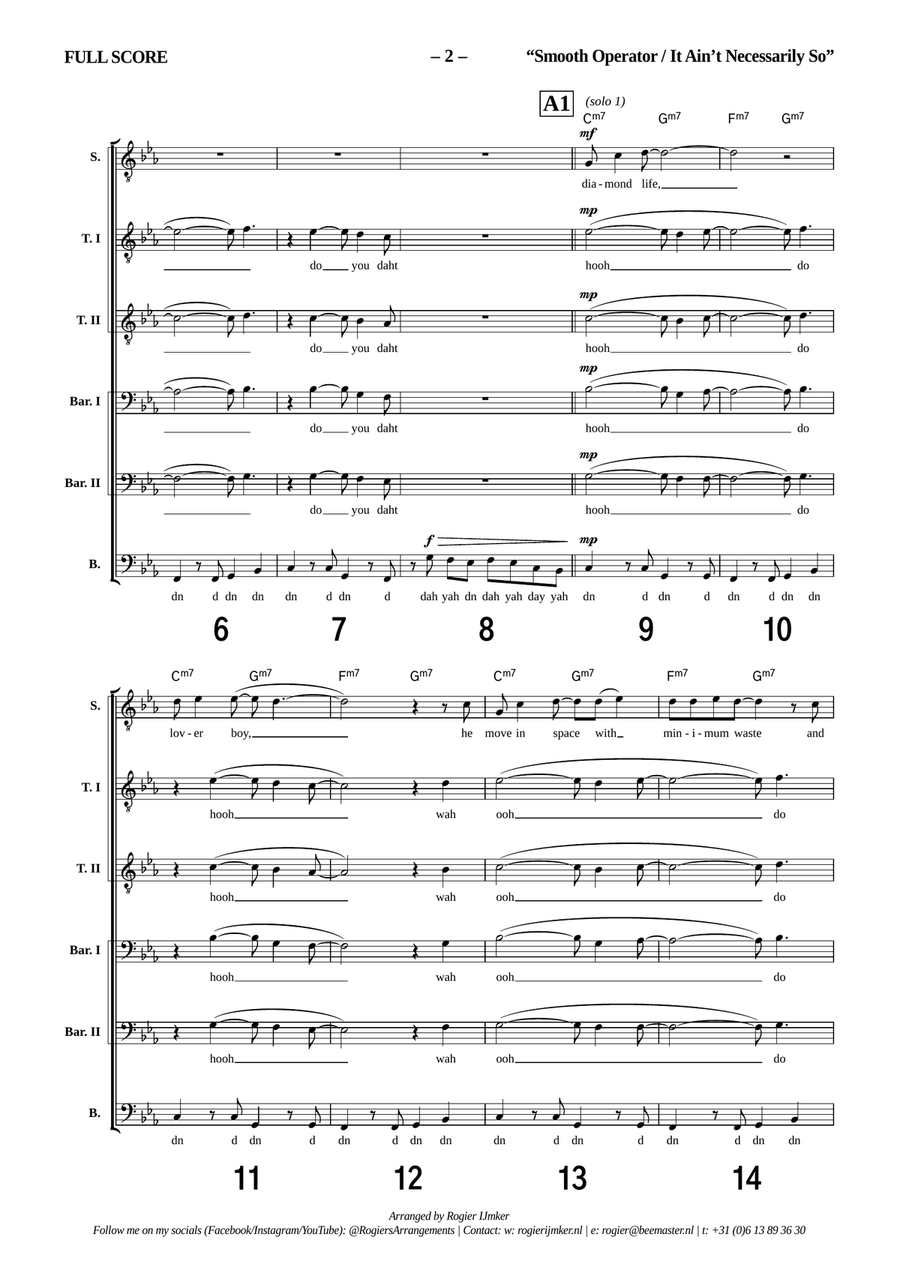 Medley: Smooth Operator with It Ain't Necessarily So TTBB scores gallery preview page 2