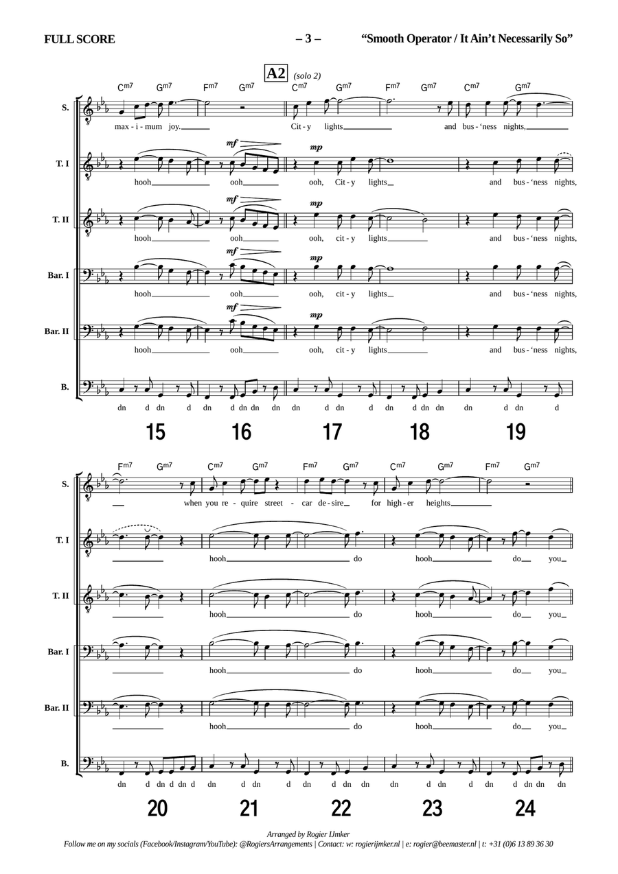 Medley: Smooth Operator with It Ain't Necessarily So TTBB scores gallery preview page 3