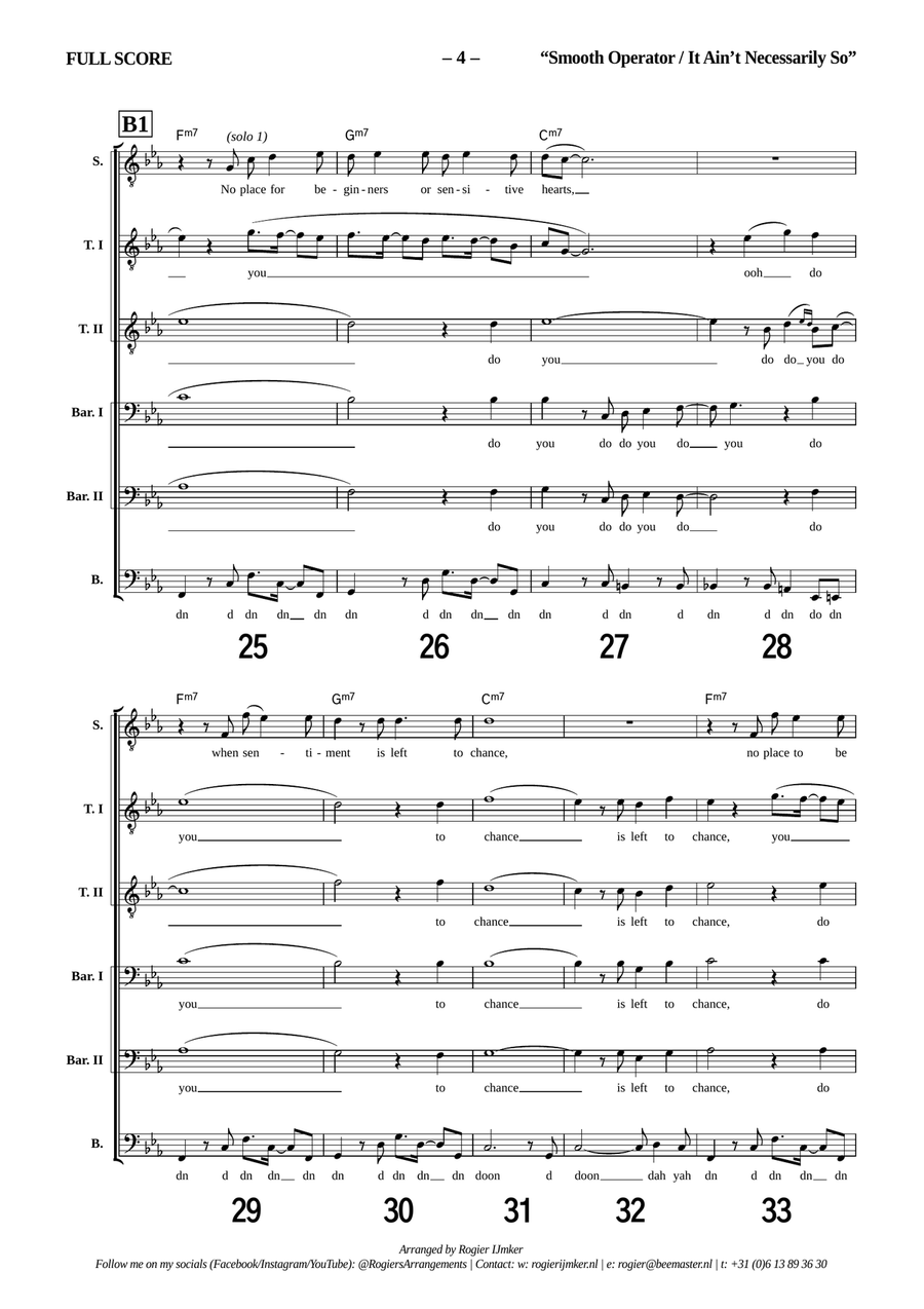 Medley: Smooth Operator with It Ain't Necessarily So TTBB scores gallery preview page 4