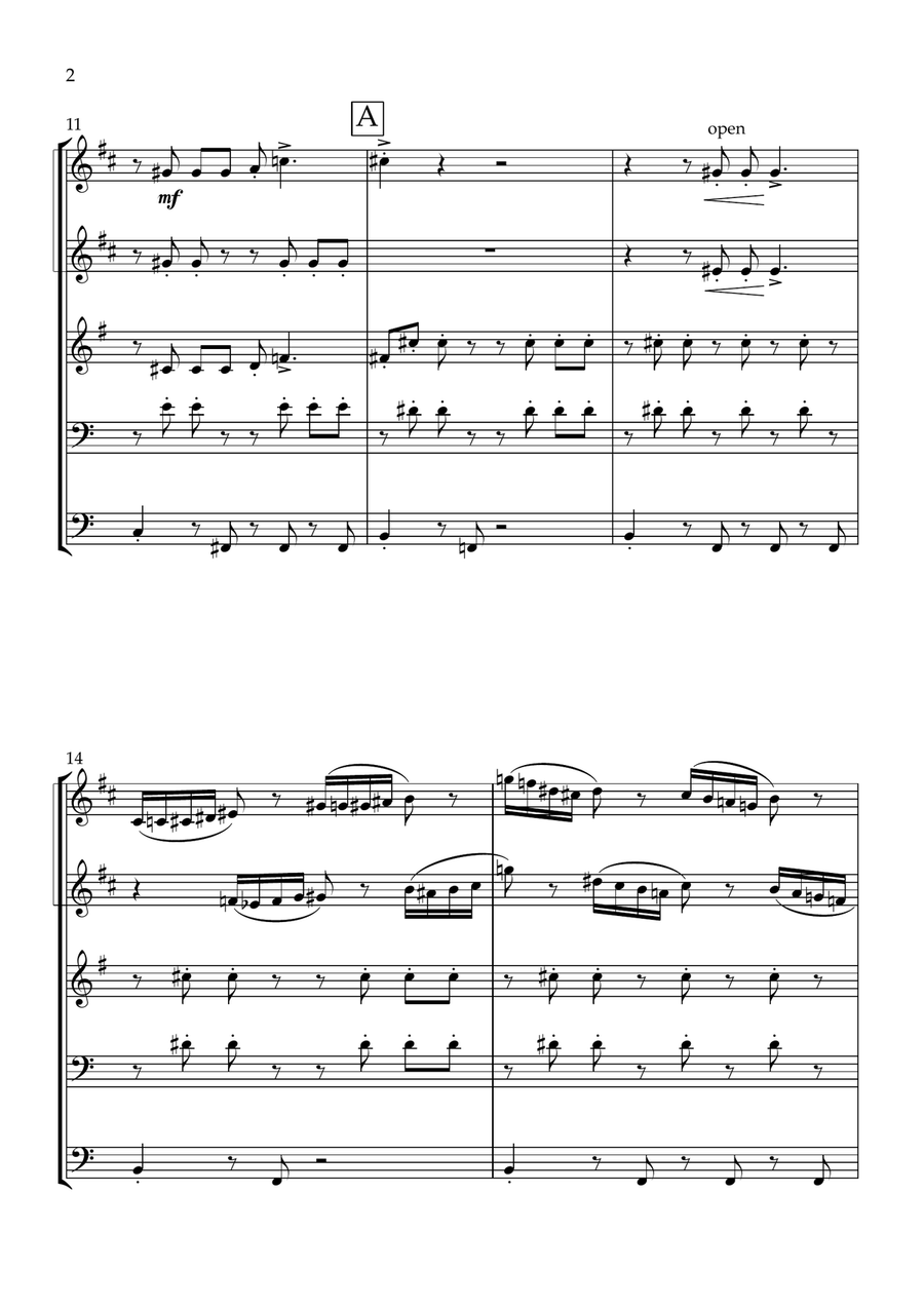 Theme From The Simpsons Brass Quintet scores gallery preview page 2