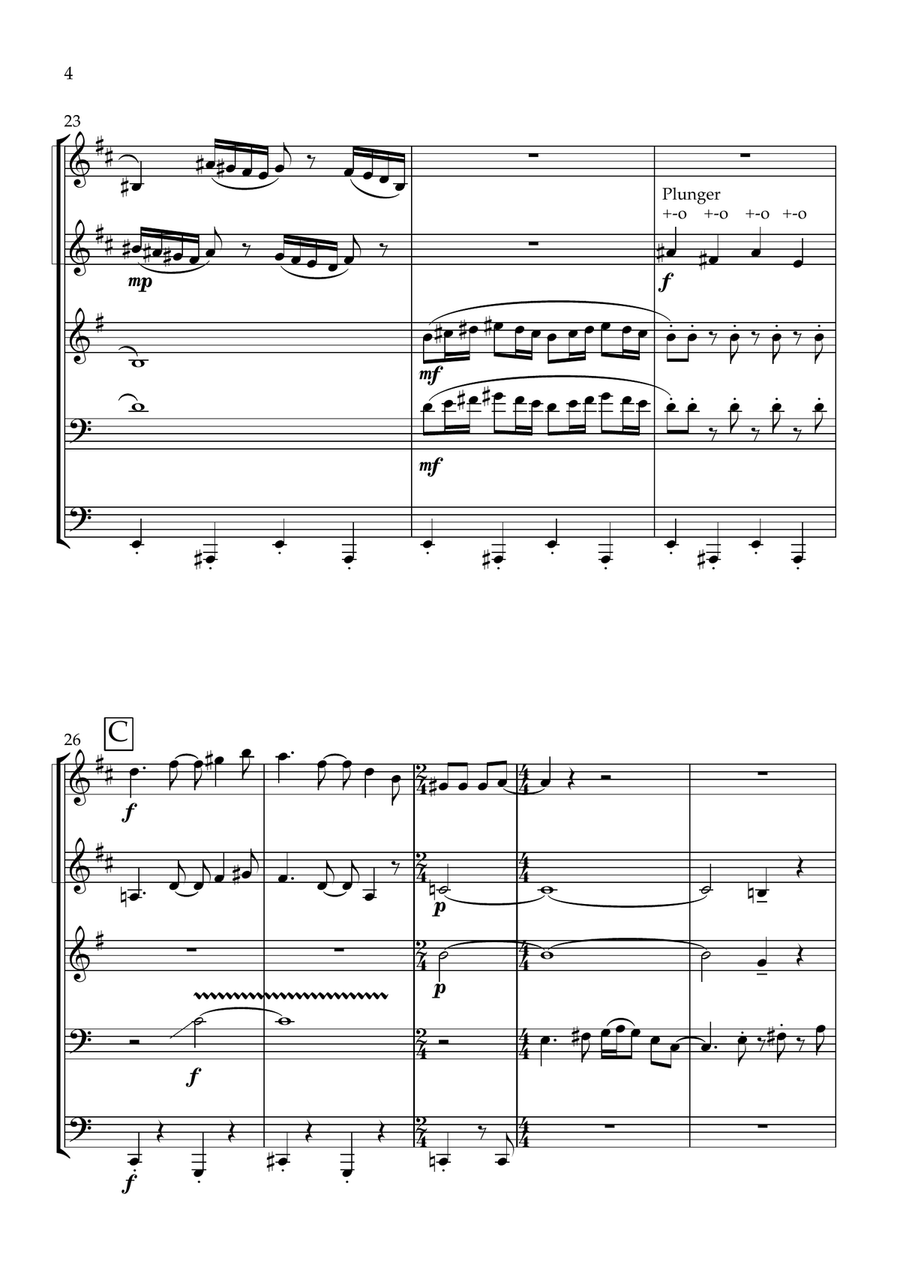 Theme From The Simpsons Brass Quintet scores gallery preview page 4
