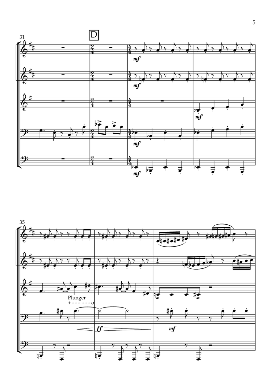 Theme From The Simpsons Brass Quintet scores gallery preview page 5