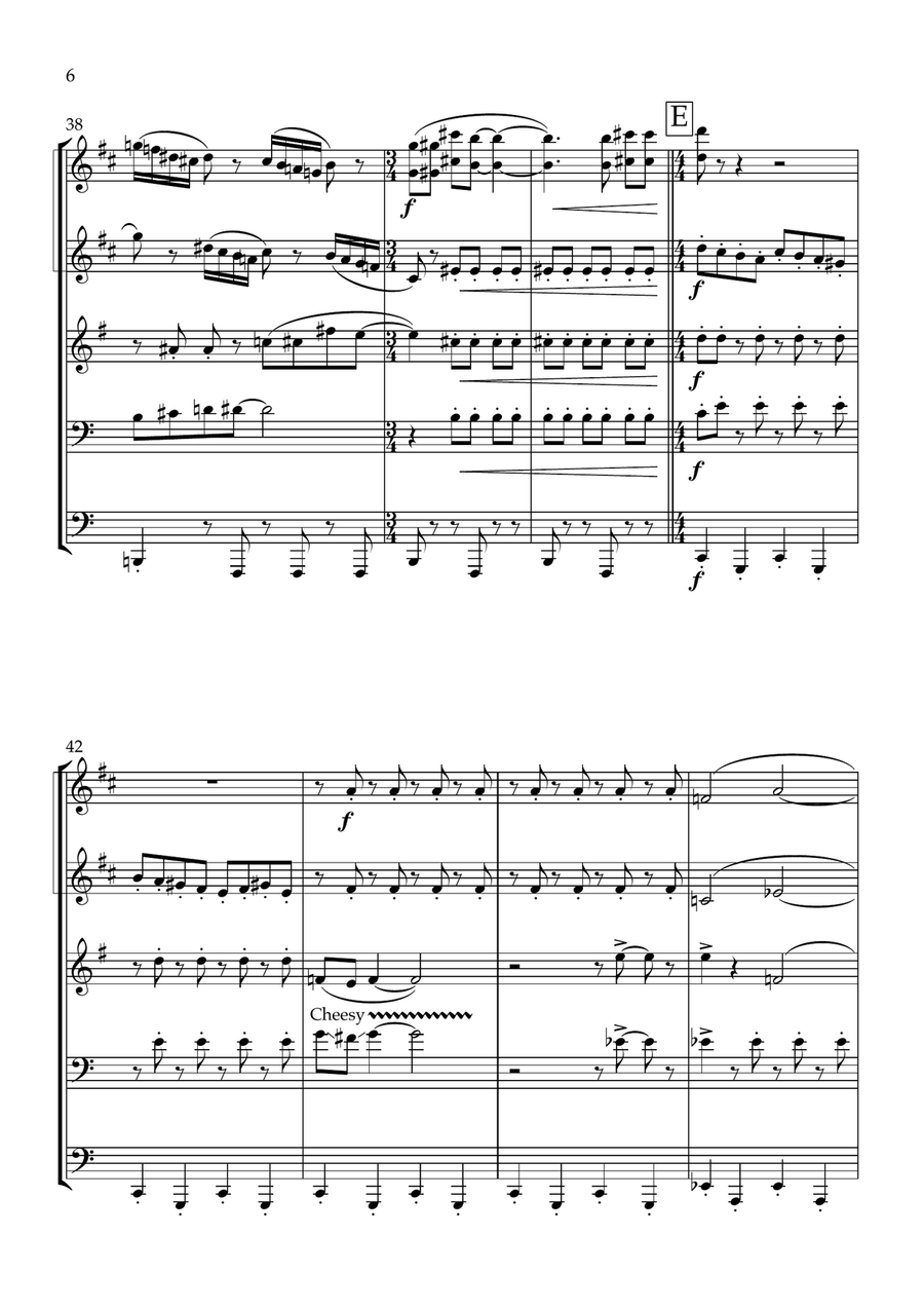 Theme From The Simpsons Brass Quintet scores gallery preview page 6