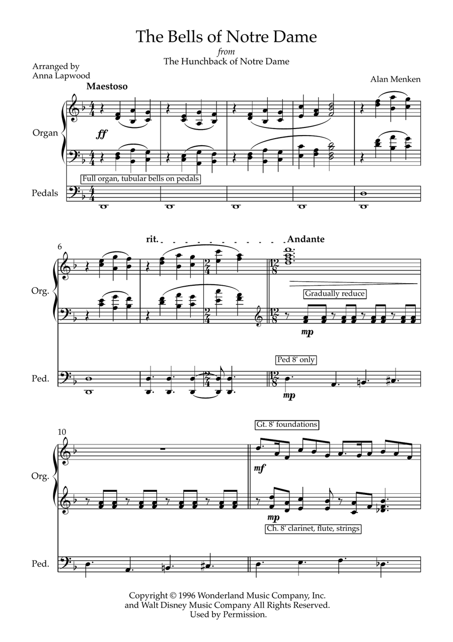 The Bells Of Notre Dame Organ Solo scores gallery preview page 2